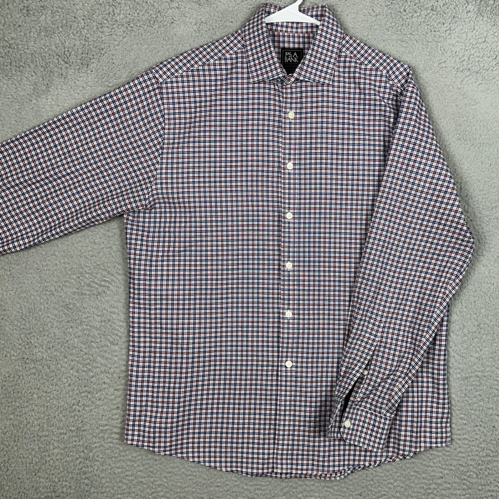 Jos. A. Bank Shirt Mens Medium Traveler Travel Tech Tailored Fit Multi Button Up